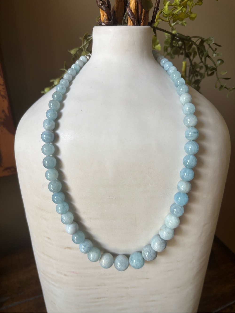 Jay King DTR 925 Aquamarine Bead Necklace 18.5–21” Sterling